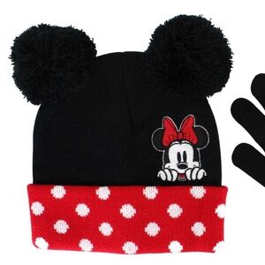 Disney Minnie Mouse Polka Dot Kids Hat - Black and Red